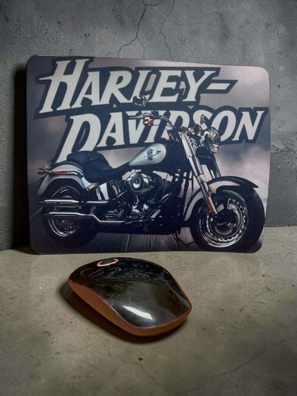 Harley-Davidson Black & White Motorcycle Mouse Pad new